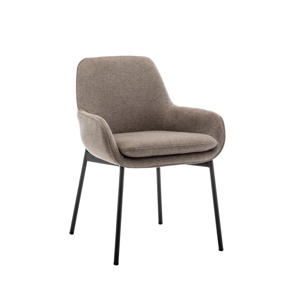 HAAS Lot De 2 Fauteuils De Table En Tissu Et Métal 7 HAAS Lot De 2 Fauteuils De Table En Tissu Et Métal – Image 5