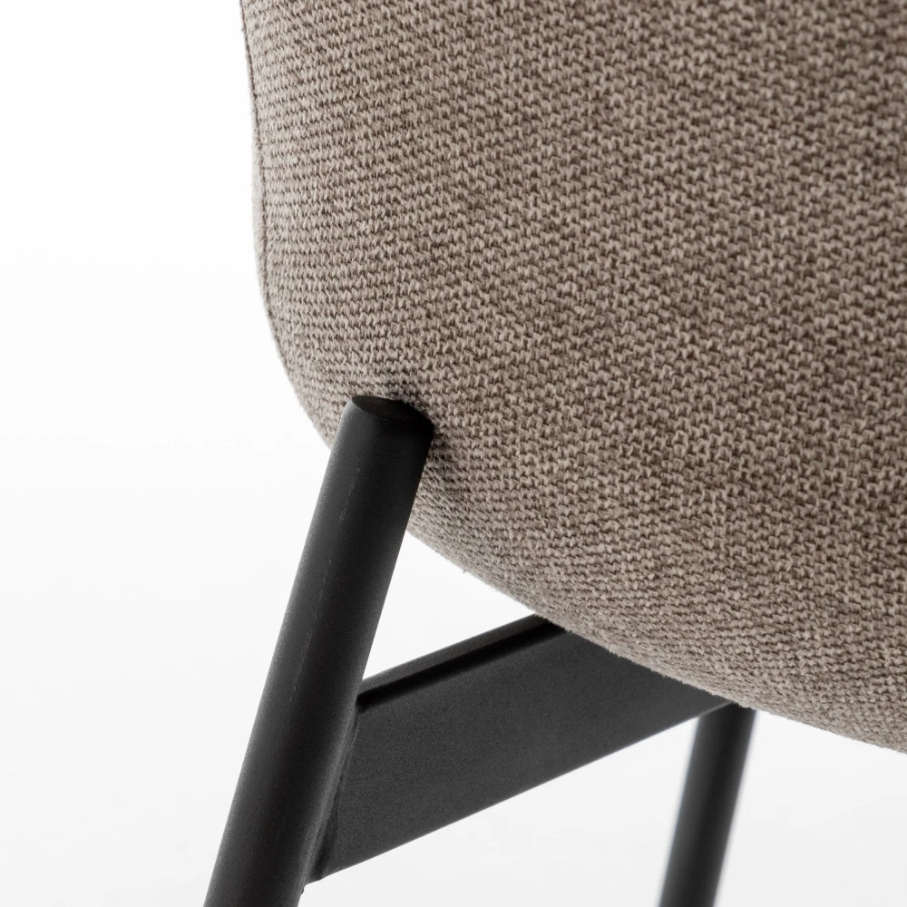 HAAS Lot De 2 Fauteuils De Table En Tissu Et Métal 8 HAAS Lot De 2 Fauteuils De Table En Tissu Et Métal – Image 6