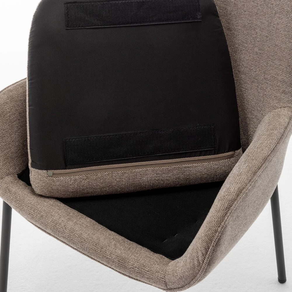 HAAS Lot De 2 Fauteuils De Table En Tissu Et Métal 9 HAAS Lot De 2 Fauteuils De Table En Tissu Et Métal – Image 7