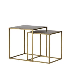 ZIVA 2 Tables Basses En Métal -Meubles Soldes Magasin lot 2 tables basses metal ziva 2