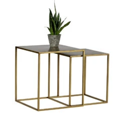 ZIVA 2 Tables Basses En Métal -Meubles Soldes Magasin lot 2 tables basses metal ziva 3