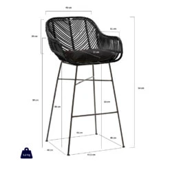 NUNUHAI Lot De 2 Tabourets De Bar En Rotin 68cm -Meubles Soldes Magasin lot 2 tabourets bar rotin 67cm drawer nunuhai 5