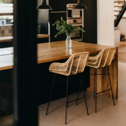 NUNUHAI Lot De 2 Tabourets De Bar En Rotin 76cm