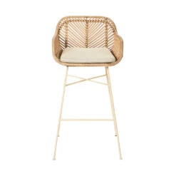 NUNUHAI Lot De 2 Tabourets De Bar En Rotin Pieds Beiges 76cm 11 NUNUHAI Lot De 2 Tabourets De Bar En Rotin Pieds Beiges 76cm -Meubles Soldes Magasin lot 2 tabourets bar rotin pieds beige 76cm drawer nunuhai 2