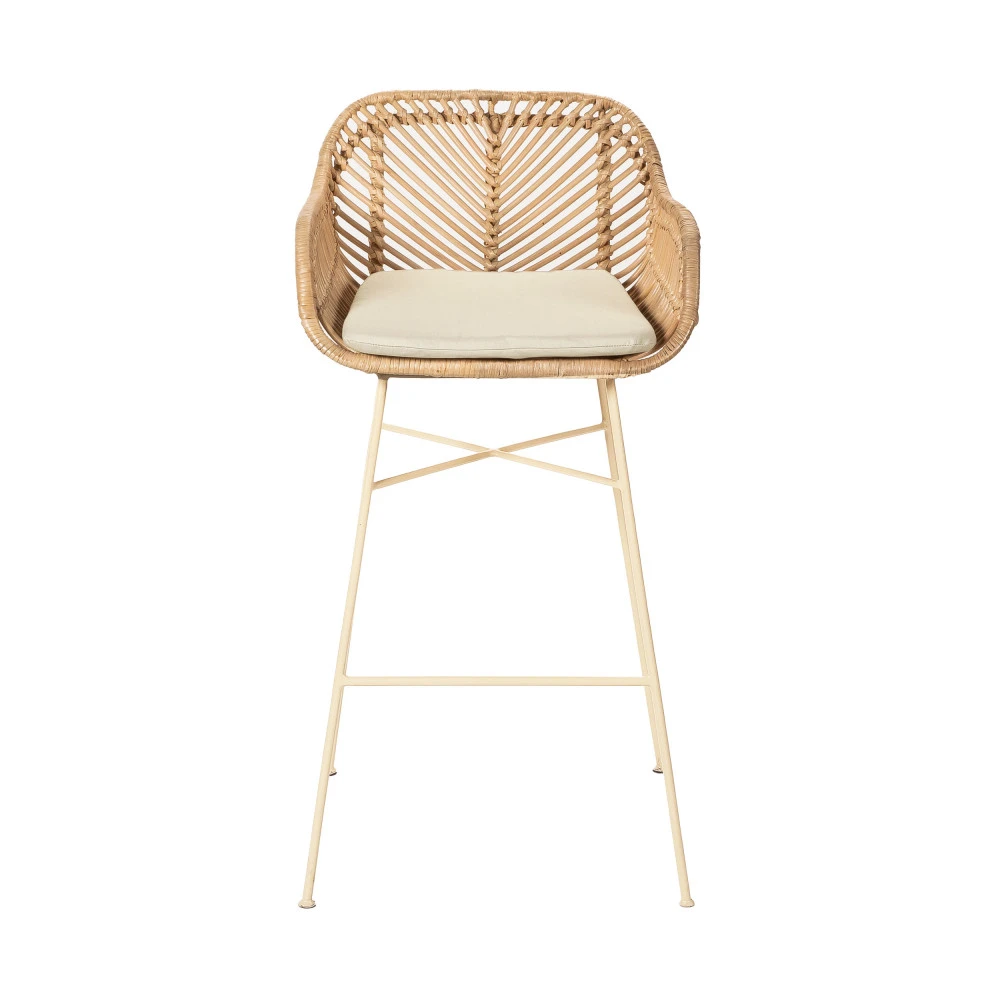 NUNUHAI Lot De 2 Tabourets De Bar En Rotin Pieds Beiges 76cm 5 NUNUHAI Lot De 2 Tabourets De Bar En Rotin Pieds Beiges 76cm – Image 3