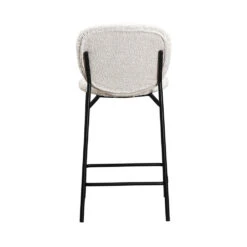 DALBY Lot De 2 Tabourets De Bar En Tissu Bouclette Et Métal 65cm -Meubles Soldes Magasin lot 2 tabourets bar tissu bouclette metal 65cm drawer dalby 4