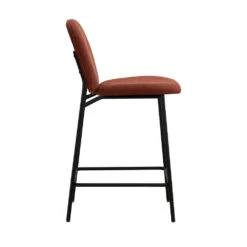 DALBY Lot De 2 Tabourets De Bar En Tissu Et Métal 65cm -Meubles Soldes Magasin lot 2 tabourets bar tissu metal 65cm drawer dalby 2