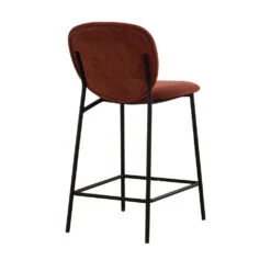 DALBY Lot De 2 Tabourets De Bar En Tissu Et Métal 65cm -Meubles Soldes Magasin lot 2 tabourets bar tissu metal 65cm drawer dalby 3