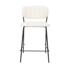 JOLIEN Lot De 2 Tabourets En Tissu Bouclette Pieds Noirs 65cm -Meubles Soldes Magasin lot 2 tabourets tissu bouclette pieds noirs 65cm jolien 2