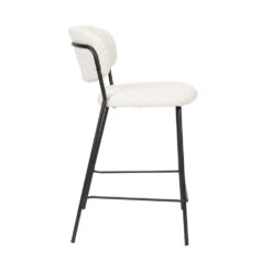 JOLIEN Lot De 2 Tabourets En Tissu Bouclette Pieds Noirs 65cm -Meubles Soldes Magasin lot 2 tabourets tissu bouclette pieds noirs 65cm jolien 4