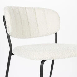 JOLIEN Lot De 2 Tabourets En Tissu Bouclette Pieds Noirs 65cm -Meubles Soldes Magasin lot 2 tabourets tissu bouclette pieds noirs 65cm jolien 5