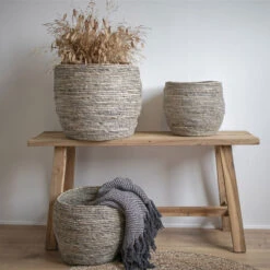 TIVOLI Lot De 3 Paniers En Feuille De Maïs 16 TIVOLI Lot De 3 Paniers En Feuille De Maïs -Meubles Soldes Magasin lot 3 paniers feuille mais house nordic tivoli 4