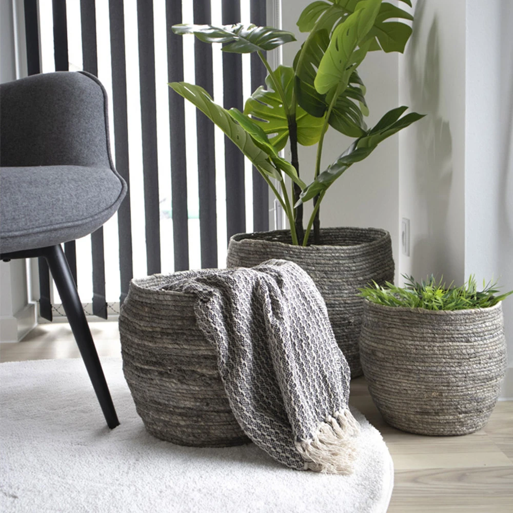 TIVOLI Lot De 3 Paniers En Feuille De Maïs 3 TIVOLI Lot De 3 Paniers En Feuille De Maïs