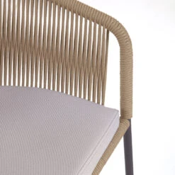 YANET Lot De 4 Chaises De Jardin En Corde -Meubles Soldes Magasin lot 4 chaises jardin corde kave home yanet 6