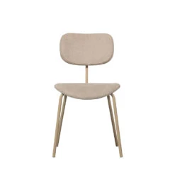 LINK Lot De 2 Chaises En Chenille Et Métal -Meubles Soldes Magasin lot de 2 chaises chenille metal link woood 2