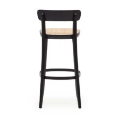 ROMANE Lot De 2 Chaises De Bar Bistrot En Bois Massif Et Rotin H75cm -Meubles Soldes Magasin lot de 2 chaises de bar bistrot bois massif rotin h75cm romane kave home 4