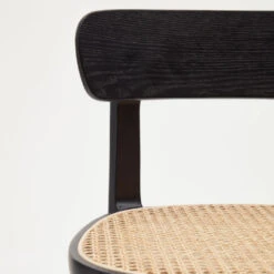 ROMANE Lot De 2 Chaises De Bar Bistrot En Bois Massif Et Rotin H75cm -Meubles Soldes Magasin lot de 2 chaises de bar bistrot bois massif rotin h75cm romane kave home 6