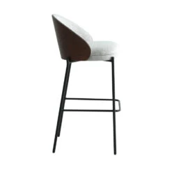 CANELAS Lot De 2 Chaises De Bar En Tissu Et Métal 76,5cm -Meubles Soldes Magasin lot de 2 chaises de bar tissu metal 76cm house nordic canelas 3