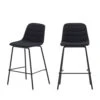 ZUNILDA Lot De 2 Chaises De Bar En Tissu Et Métal H65cm