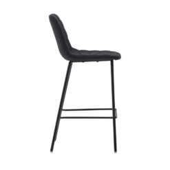 ZUNILDA Lot De 2 Chaises De Bar En Tissu Et Métal H65cm -Meubles Soldes Magasin lot de 2 chaises de bar tissu metal h65cm zunilda kave home 2