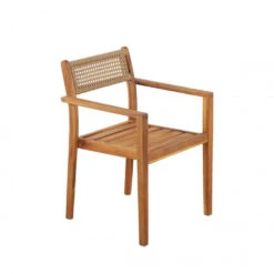 BORA Lot De 2 Chaises De Jardin En Bois D'acacia Et Cannage 8 BORA Lot De 2 Chaises De Jardin En Bois D'acacia Et Cannage -Meubles Soldes Magasin lot de 2 chaises de jardin bois acacia cannage bora 1