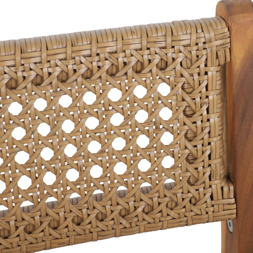 BORA Lot De 2 Chaises De Jardin En Bois D'acacia Et Cannage 6 BORA Lot De 2 Chaises De Jardin En Bois D'acacia Et Cannage – Image 4