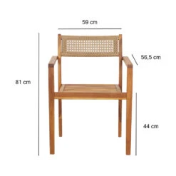BORA Lot De 2 Chaises De Jardin En Bois D'acacia Et Cannage 11 BORA Lot De 2 Chaises De Jardin En Bois D'acacia Et Cannage -Meubles Soldes Magasin lot de 2 chaises de jardin bois acacia cannage bora 4