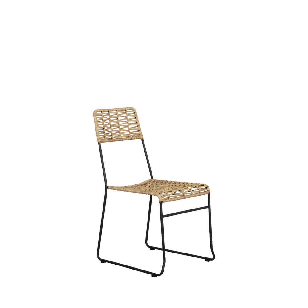 EVA Lot De 2 Chaises De Jardin En Métal Et Résine Tressée 4 EVA Lot De 2 Chaises De Jardin En Métal Et Résine Tressée – Image 2