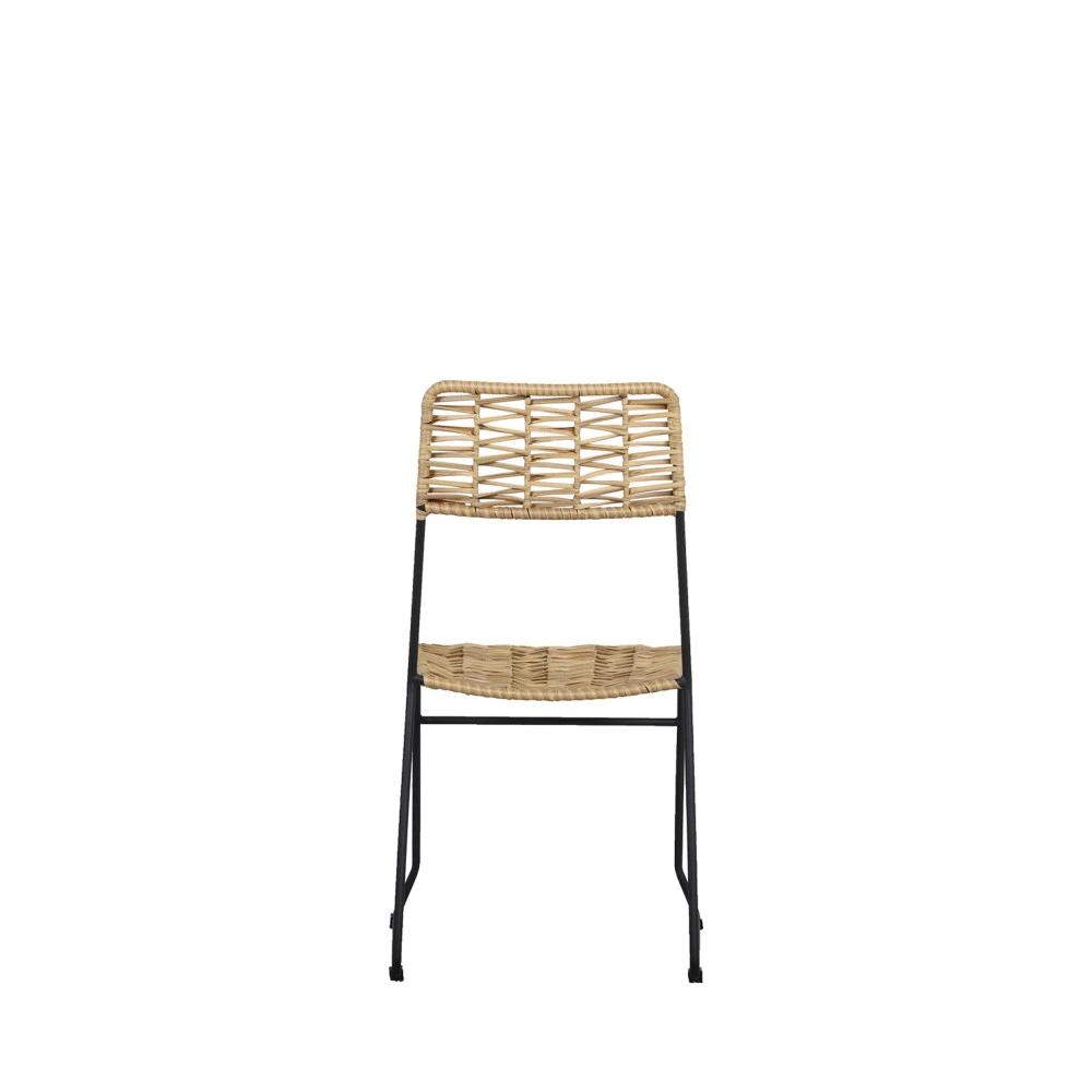 EVA Lot De 2 Chaises De Jardin En Métal Et Résine Tressée 7 EVA Lot De 2 Chaises De Jardin En Métal Et Résine Tressée – Image 5