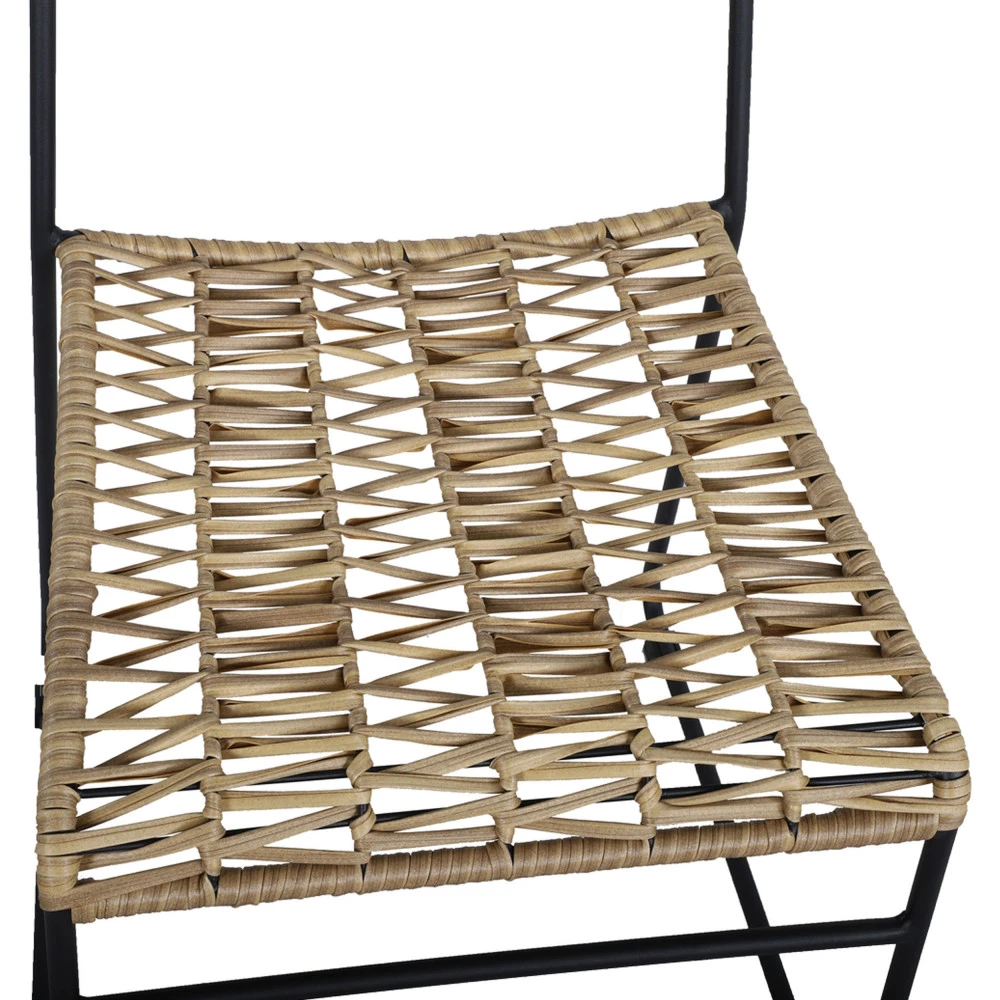 EVA Lot De 2 Chaises De Jardin En Métal Et Résine Tressée 9 EVA Lot De 2 Chaises De Jardin En Métal Et Résine Tressée – Image 7