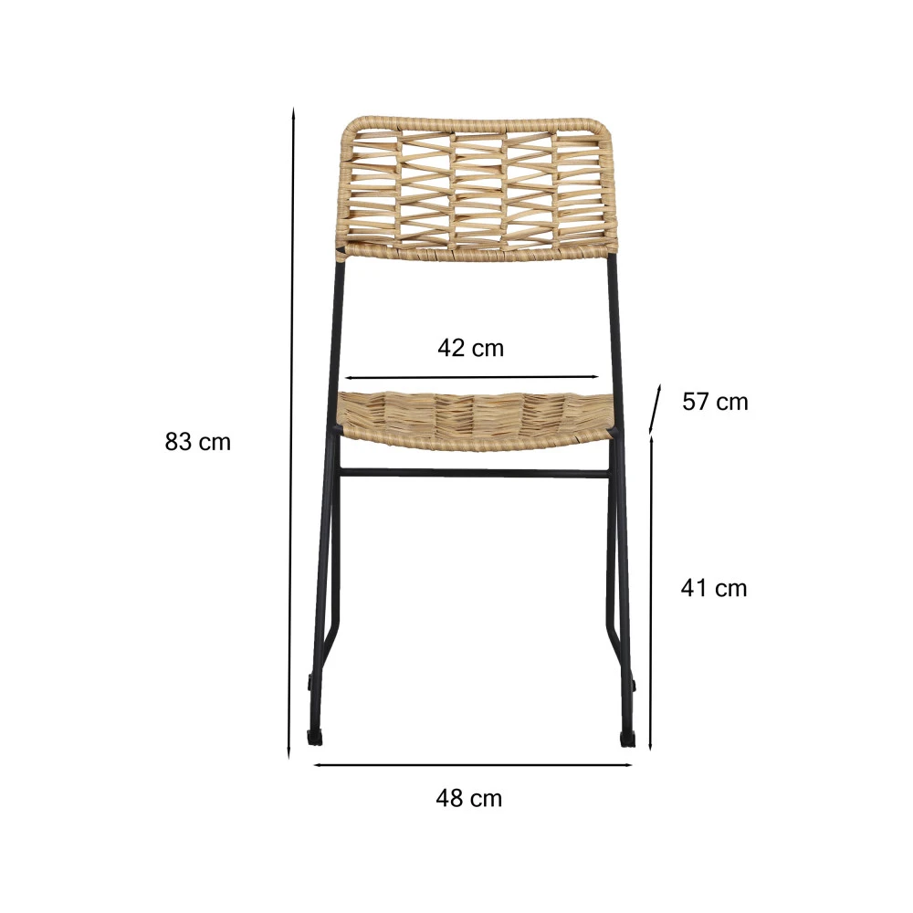 EVA Lot De 2 Chaises De Jardin En Métal Et Résine Tressée 10 EVA Lot De 2 Chaises De Jardin En Métal Et Résine Tressée – Image 8