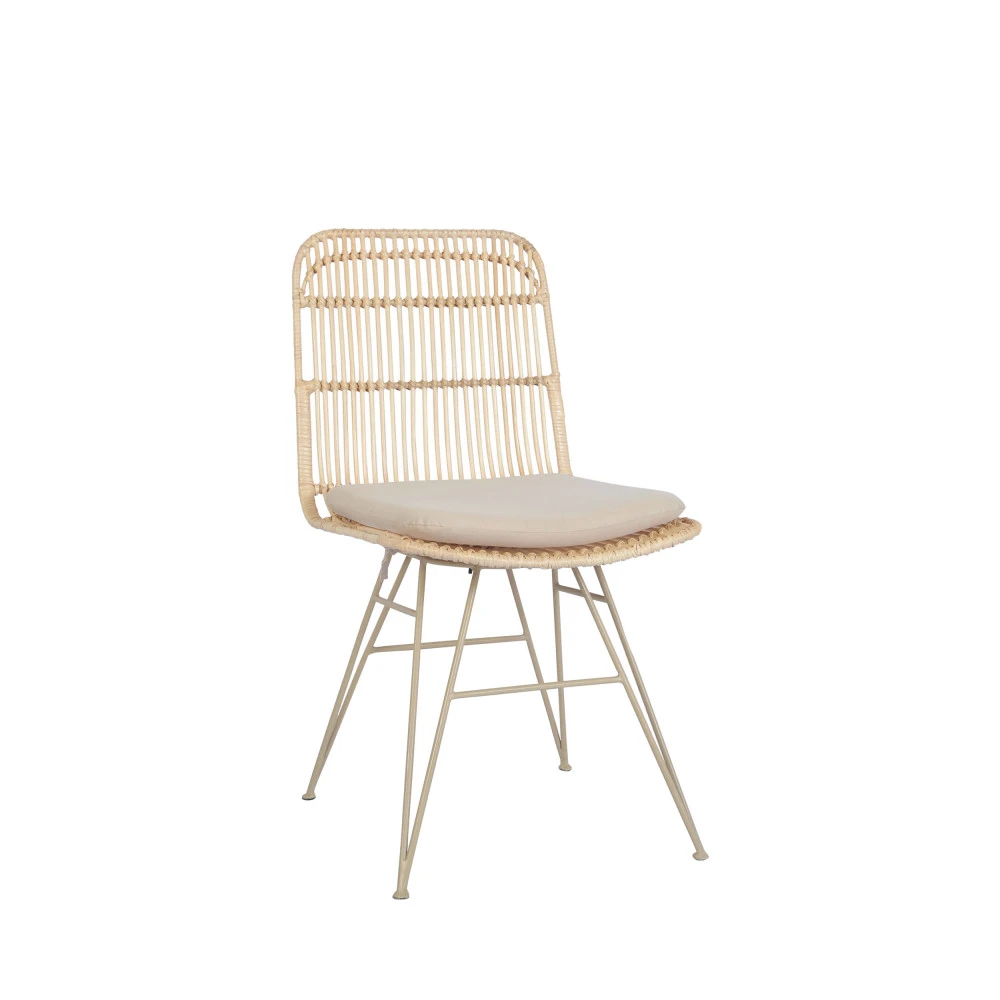 UYUNI Lot De 2 Chaises Design En Rotin Pieds Beiges 6 UYUNI Lot De 2 Chaises Design En Rotin Pieds Beiges – Image 4