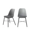CURVI Lot De 2 Chaises En Plastique Et Métal