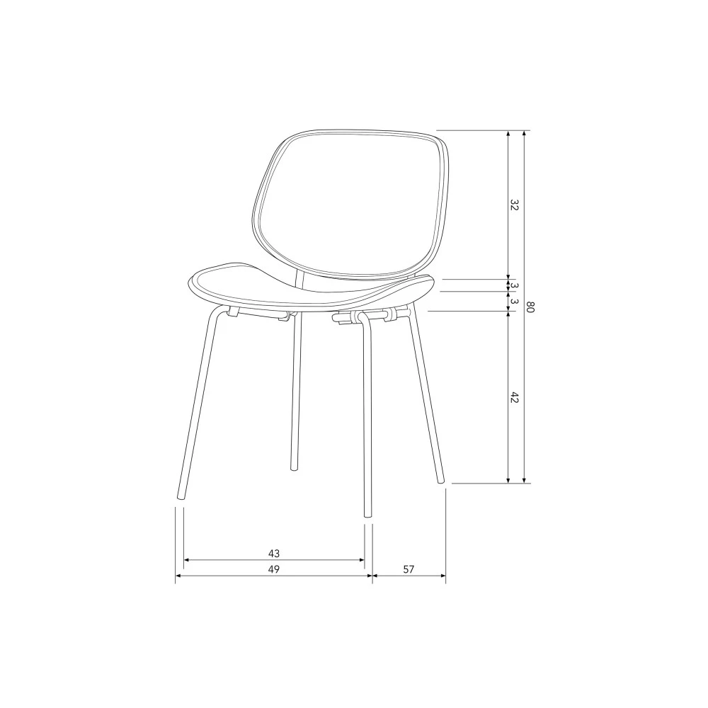 CLOSE Lot De 2 Chaises En Simili Et Métal 11 CLOSE Lot De 2 Chaises En Simili Et Métal – Image 9