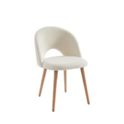 BRATINA Lot De 2 Chaises En Tissu Bouclette -Meubles Soldes Magasin lot de 2 chaises tissu bouclette bratina 4