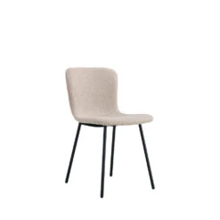 HALDEN Lot De 2 Chaises En Tissu Bouclette Et Métal 7 HALDEN Lot De 2 Chaises En Tissu Bouclette Et Métal -Meubles Soldes Magasin lot de 2 chaises tissu bouclette metal house nordic halden 2