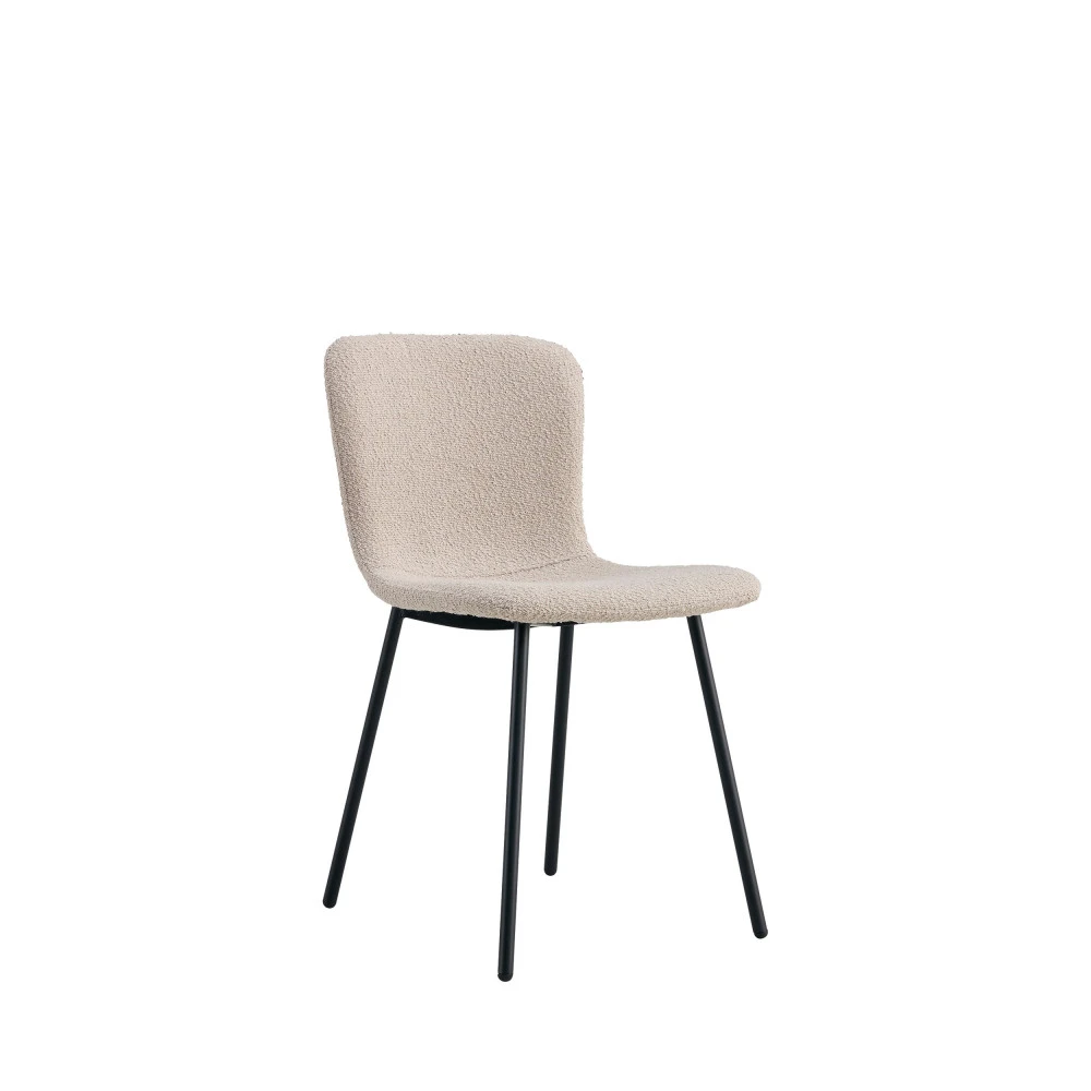 HALDEN Lot De 2 Chaises En Tissu Bouclette Et Métal 5 HALDEN Lot De 2 Chaises En Tissu Bouclette Et Métal – Image 3