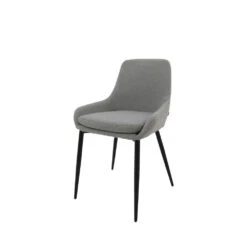 LIV Lot De 2 Chaises En Tissu Bouclette Et Métal -Meubles Soldes Magasin lot de 2 chaises tissu bouclette metal tenzo liv 2
