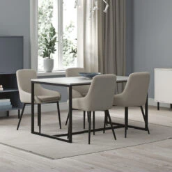 LIV Lot De 2 Chaises En Tissu Et Métal