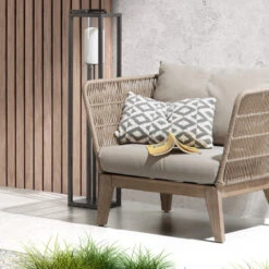 BELLENY 2 Fauteuils De Jardin Vintage Bois Et Corde