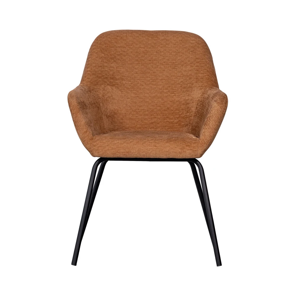 VOS Lot De 2 Fauteuils De Table En Chenille Et Métal 4 VOS Lot De 2 Fauteuils De Table En Chenille Et Métal – Image 2