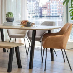 VOS Lot De 2 Fauteuils De Table En Chenille Et Métal