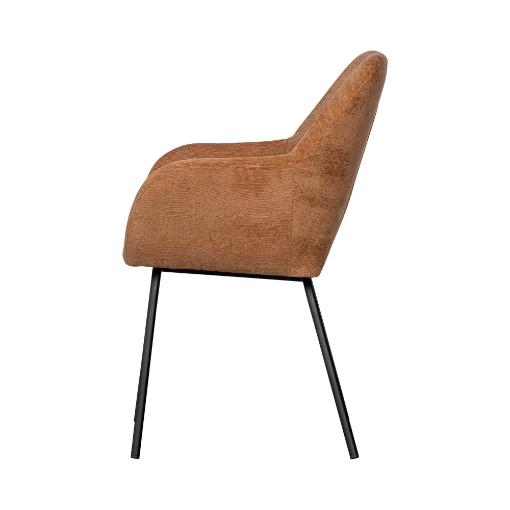 VOS Lot De 2 Fauteuils De Table En Chenille Et Métal 6 VOS Lot De 2 Fauteuils De Table En Chenille Et Métal – Image 4