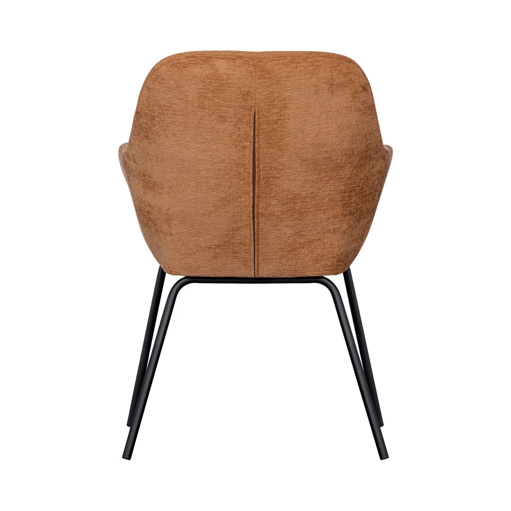 VOS Lot De 2 Fauteuils De Table En Chenille Et Métal 7 VOS Lot De 2 Fauteuils De Table En Chenille Et Métal – Image 5