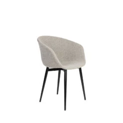 CHARLY Lot De 2 Fauteuils De Table En Tissu Bouclette Et Métal -Meubles Soldes Magasin lot de 2 fauteuils de table en tissu bouclette et metal charly 2