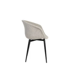 CHARLY Lot De 2 Fauteuils De Table En Tissu Bouclette Et Métal -Meubles Soldes Magasin lot de 2 fauteuils de table en tissu bouclette et metal charly 3