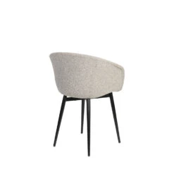 CHARLY Lot De 2 Fauteuils De Table En Tissu Bouclette Et Métal -Meubles Soldes Magasin lot de 2 fauteuils de table en tissu bouclette et metal charly 4