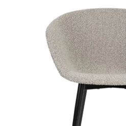 CHARLY Lot De 2 Fauteuils De Table En Tissu Bouclette Et Métal -Meubles Soldes Magasin lot de 2 fauteuils de table en tissu bouclette et metal charly 5