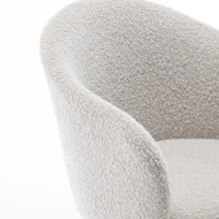 CALABRA Lot De 2 Fauteuils De Table En Tissu Bouclette Et Métal -Meubles Soldes Magasin lot de 2 fauteuils de table tissu bouclette metal drawer calabra 5