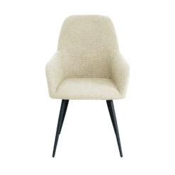 HARBO Lot De 2 Fauteuils De Table En Tissu Bouclette Et Métal